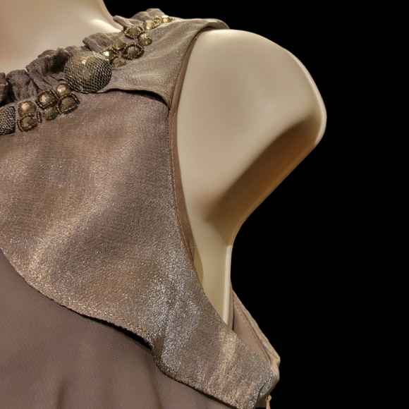 NWOT SLfashions 12 Party Dress Stoned Collar Waves of Organza - Picture 10 of 15